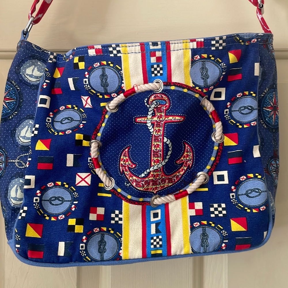 Sun n Sand Sun Dune Collection Nautical Fabric Shoulder Bag